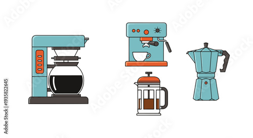 Coffee Maker Line creative abstract minimal vector