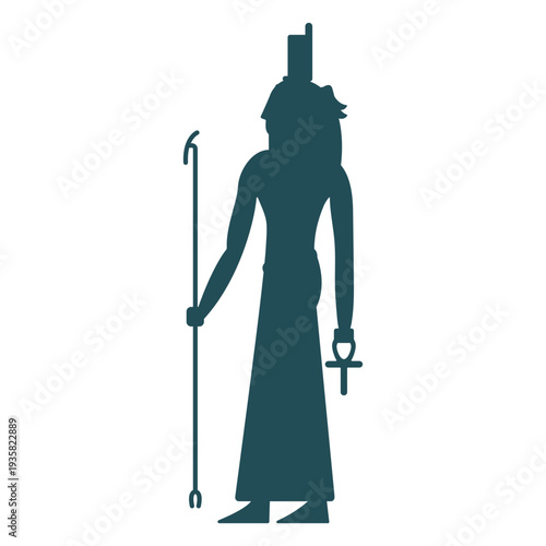 Egyptian gods isis silhouette