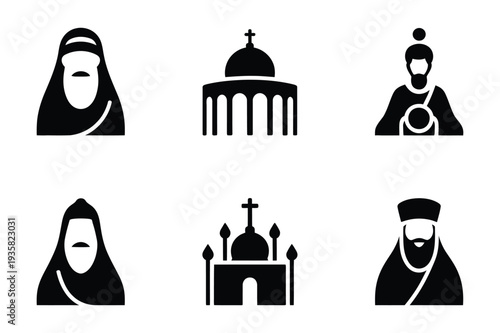 Christian Clergy and Churches Iconography