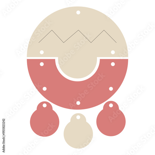 Circle leather earring