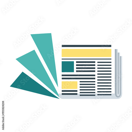 Newspaper with arrows pointing to news articles for emphasis