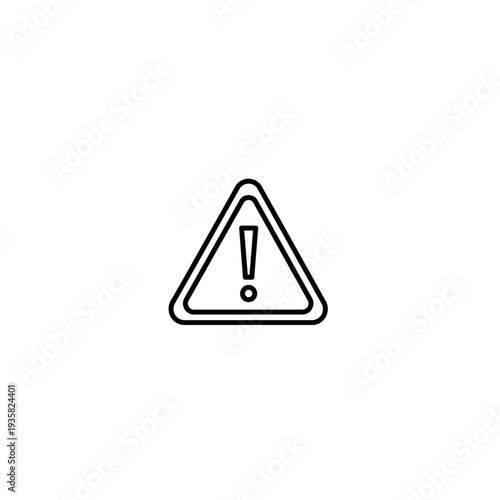 Free Download Outline warning sign with exclamation mark on white - GFXLoad