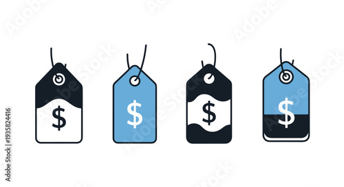 Price Tag Line art creative bold tone vector