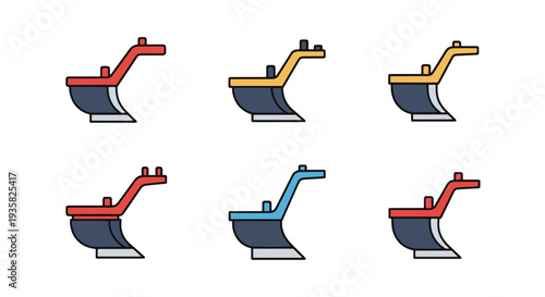 Plough blade Line art vector modern color design