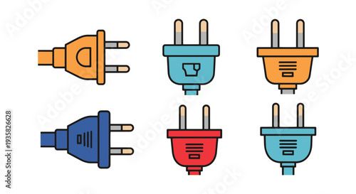 Plug Adapter Line creative abstract design illustration