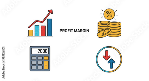 Profit margin Line art vector abstract clean style illustration