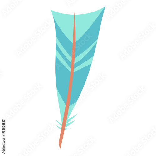 Inverted triangle blue feather