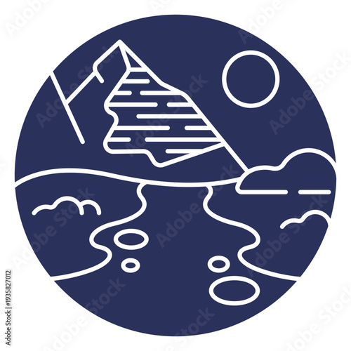 Snow landscape mountain silhouette