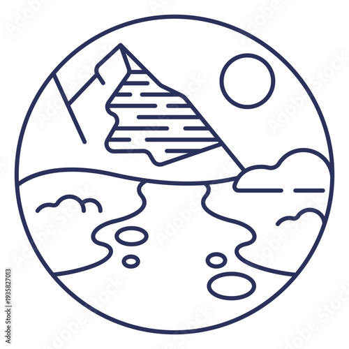 Snow landscape mountain stroke