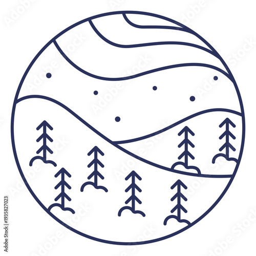 Snow landscape stroke