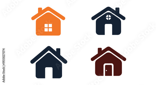 House Icon Line art abstract creative tone vector