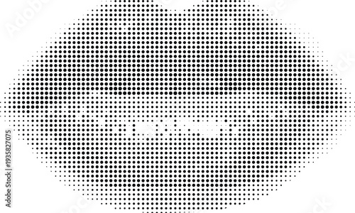 Halftone Lips Design with Transparent Background, PNG Illustration - Abstract Vintage Graphic Style with Dotted Effect