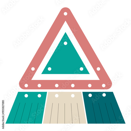 Triangle tassels leather earring