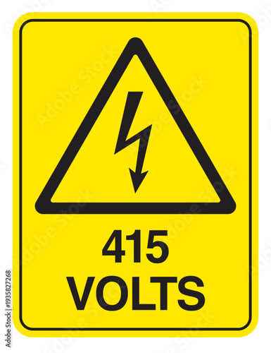 415 Volts Electrical Danger Sign