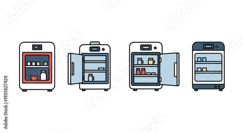 Milk chiller Line art vector creative bold tone