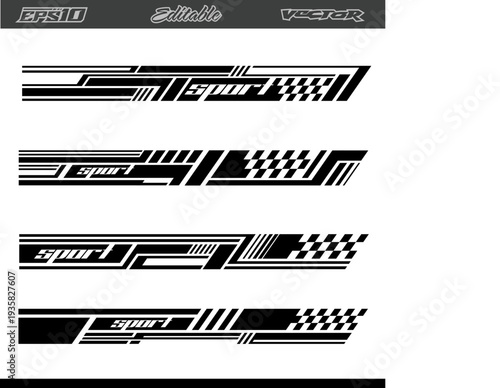 Racing number and striping line designs