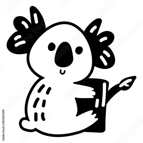 Cute happy koala stroke