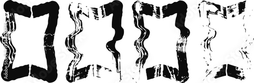 grunge distressed black brackets set with paint splatter and rough textured edges