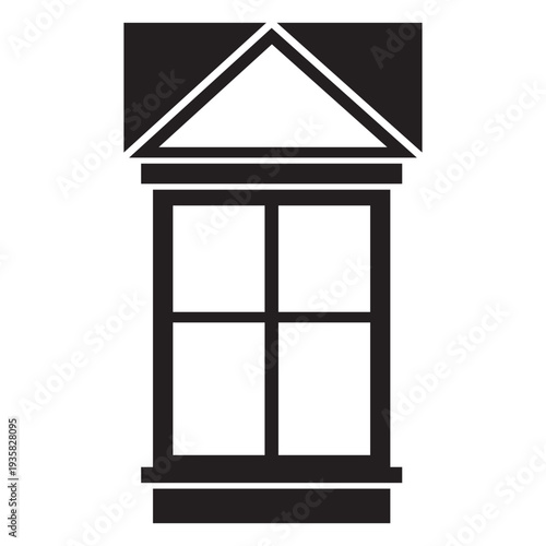 Window gable four pane stroke