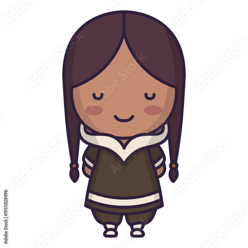 Alaska cute character girl long hair flat