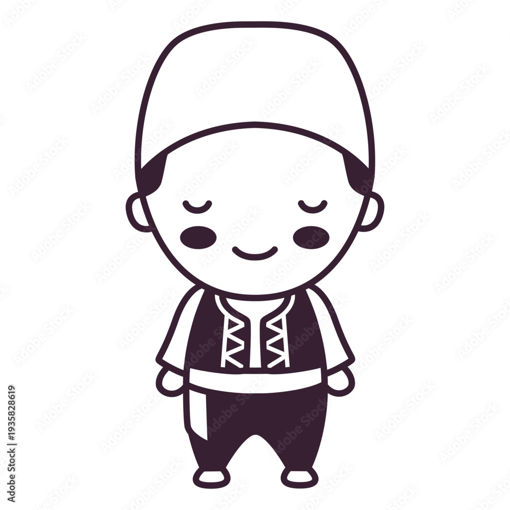 Obraz premium Greece cute character boy stroke