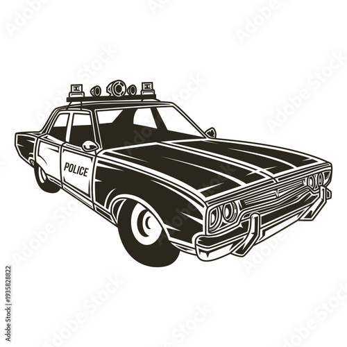 Police car siren lights right