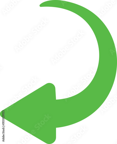 Canvastavla Green Curved Arrow Icon Group in Flat Style Vector, Direction Pointer Navigation