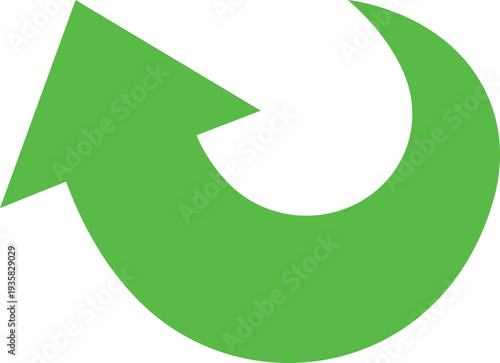 Green Curved Arrow Icon Group in Flat Style Vector, Direction Pointer Navigation Symbol Bundle Pack, Swirl Rotate Flow Sign Silhouette Outline Design