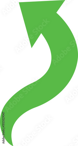 Green Curved Arrow Icon Group in Flat Style Vector, Direction Pointer Navigation Symbol Bundle Pack, Swirl Rotate Flow Sign Silhouette Outline Design