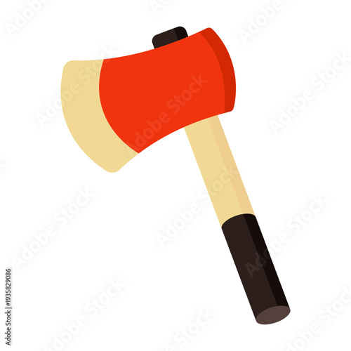 Fire axe colorful flat
