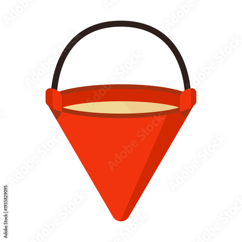 Fire bucket colorful flat