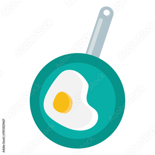 Camping cooked egg flat