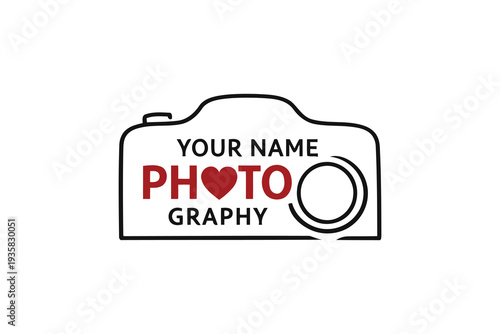Creative logo design for a photography business featuring a camera and stylized text