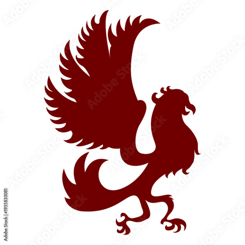 Heraldry emblem mighty eagle silhouette