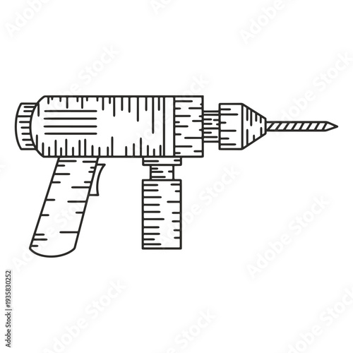 Foto Construction driller hand drawn