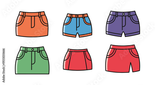 Mini Skirt Line art vector contemporary color design