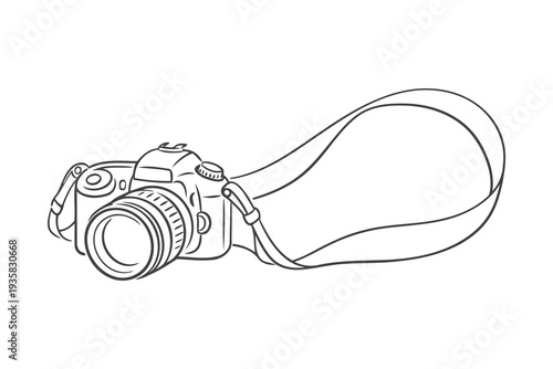 Classic analog camera with attached wrist strap for photography enthusiasts