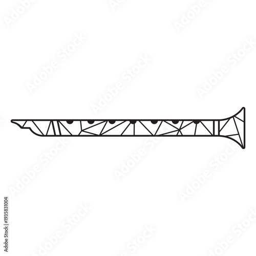 Low poly flute stroke flute