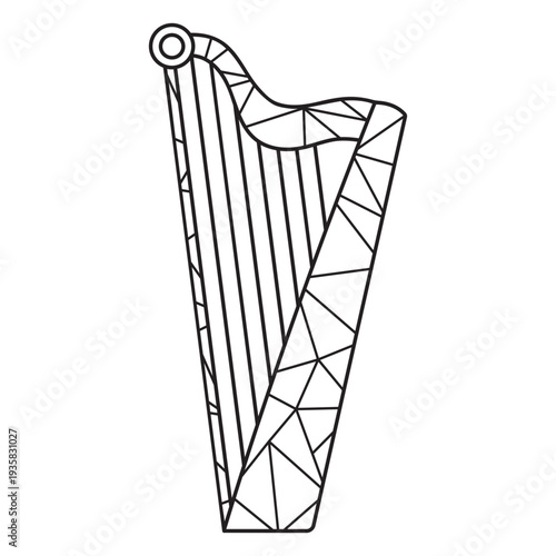 Low poly harp stroke