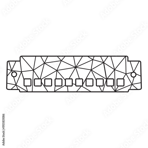 Stroke low poly harmonica