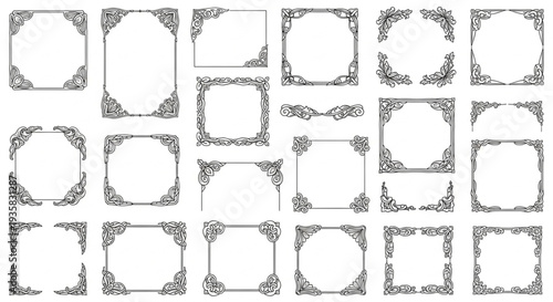 Collection of Decorative Vintage Ornate Borders and Frames.