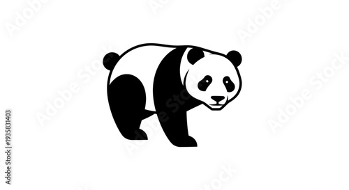 Stylized panda illustration on white