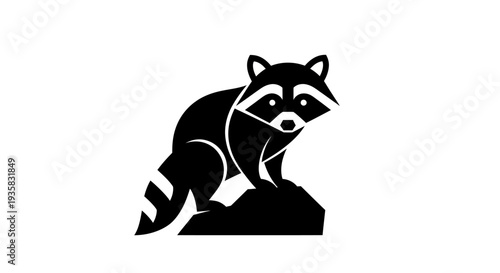 Stylized raccoon silhouette on white