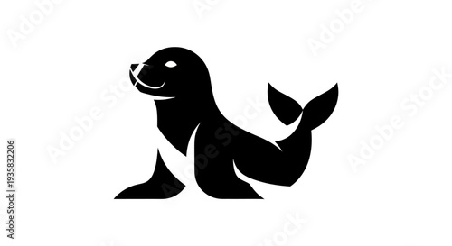 Stylized seal graphic isolated on white