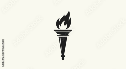 Torch icon on cream background