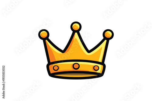 A stylized illustration of a golden crown with three prominent points and decorative gems.