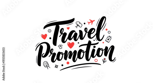 Travel promotion text on white background
