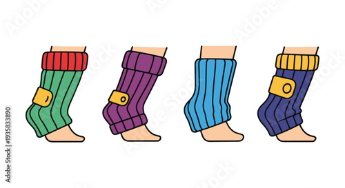 Leg Warmers Line art vector modern abstract color illustration