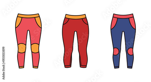 Leggings Line art vector set creative bold style illustration