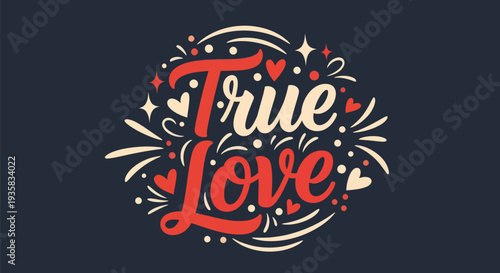 True love calligraphic design